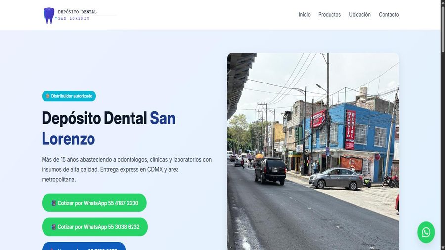 Vista previa del sitio de Depósito Dental San Lorenzo